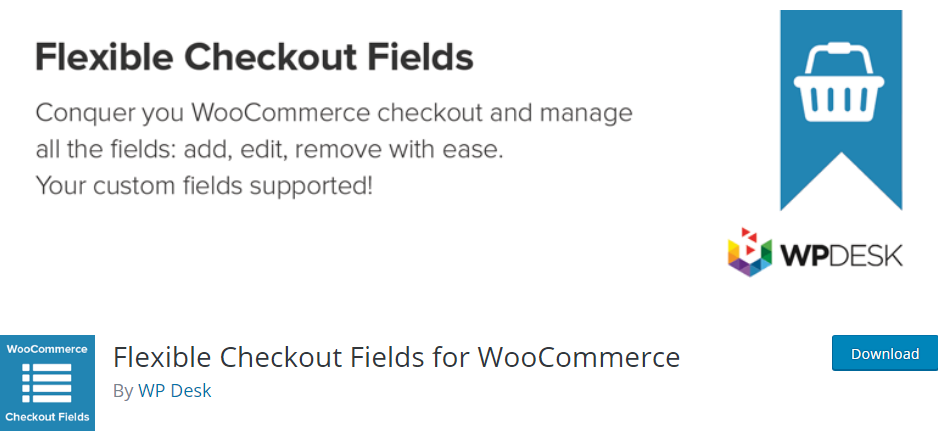 Plugin 3 - Flexible Checkout Fields for WooCommerce - Top 5 WooCommerce Checkout Field Editor Plugins for Sellers